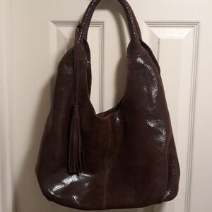 Maxine Couture leather hobo bag brown